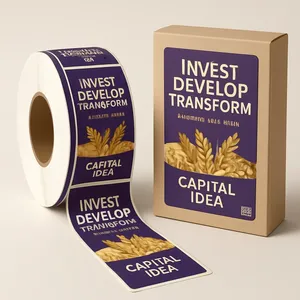Étiquette personnalisée en papier adhésif pour bouteille de jus, pour l'emballage d'eau minérale - Product Image 4