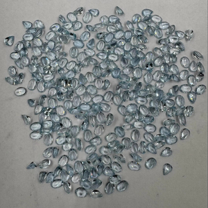 Lote de piedras preciosas sueltas de Aguamarina Natural de alta calidad de India 7x5mm corte azul ovalado y pera con certificado GIA - Product Image 3