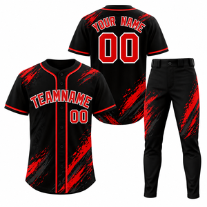 Ensemble de maillots de baseball de qualité supérieure à manches courtes, impression sublimée, polyester respirant, uniforme pour adultes, nom de l'équipe imprimé - Product Image 5