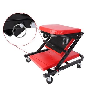 Multi-Position Rolling Garage <b>Stool</b> Convertible Foldable Adjustable Mechanic Creeper Seat with <b>Portable</b> Swivels GAPGAR034 - Product Image 3
