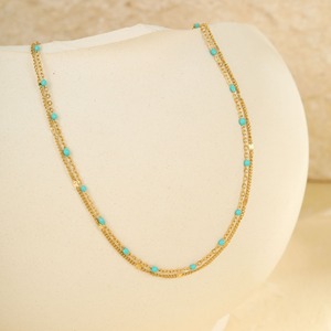 สร้อยข้อเท้าสไตล์โบฮีเมียน สแตนเลสชุบทอง 18K หลายสี สองชั้น ไม่หมองคล้ำ รุ่นใหม่ล่าสุด - Product Image 5