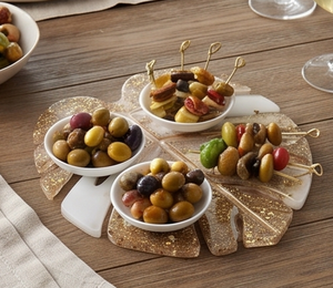 Bandeja de resina premium con acabado de purpurina dorada, plato decorativo para decoración del hogar, elegante adorno para mesa. - Product Image 5