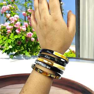 Juego de Brazaletes de Cuerno de Búfalo Natural Pulido, Joyería Hecha a Mano, Ecológica, Estilo Animal, Idea de Regalo - Product Image 2