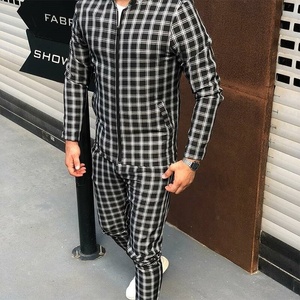 Private <b>Label</b> Men's Urban Front Zipper Enclosure Track Suit With Ribbed Hem Cuff Zip <b>Up</b> Printed Fabric Sublimated Sweat Suit Set - Product Image 2