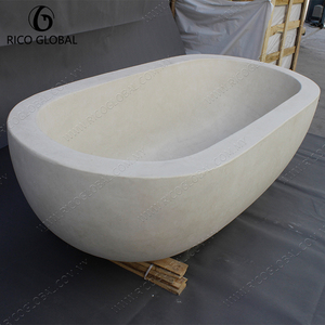 Bañera Ovalada Independiente de Mármol Blanco, Colección de Bañeras de Lujo - Product Image 5