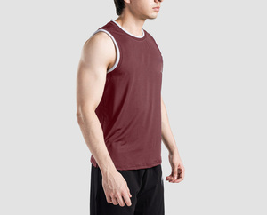 Camisetas sin mangas de verano para hombre, camiseta deportiva sólida de algodón personalizada para hombre, top deportivo a la moda - Product Image 2