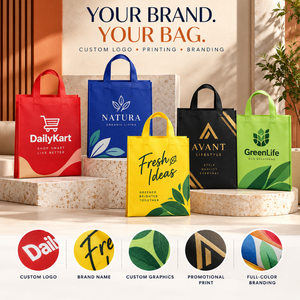 Sacs de courses non tissés de qualité supérieure |   Sacs fourre-tout réutilisables personnalisés avec poignées, écologiques, recyclés, impression de logo, plusieurs couleurs et tailles - Product Image 5