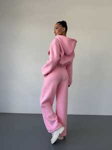 Survêtement en polaire de qualité supérieure, tenue de sport confortable en deux pièces pour l'exercice quotidien, la course à pied, la marche et la détente - Product Image 3
