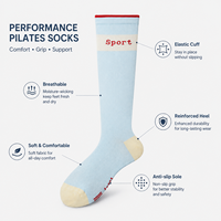 Chaussettes de Pilates personnalisées à bout ouvert avec grip antidérapant, semelle souple et tissu extensible pour studio de Pilates, entraînement, danse et fitness