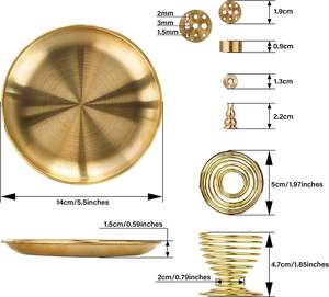 Soporte para varillas de incienso con recogedor de cenizas, soporte para Agarbatti, para varillas, espirales y conos, para decoración de Diwali, Puja y hogar - Product Image 4
