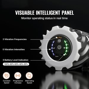 Rullo Massaggiante Muscolare Ricaricabile da 16 Pollici in EVA ad Alta Densità, Vibrante, con 5 Velocità e 3 Modalità di Vibrazione, Elettrico e Manuale - Product Image 2