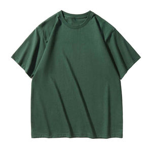 T-shirt en coton uni pour homme, tissu doux et respirant, manches courtes, col rond, vêtements décontractés pour les commandes en gros - Product Image 1