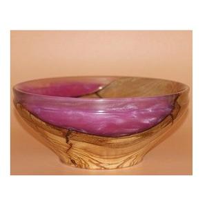 Ensaladera de Lujo Hecha a Mano con Resina Epoxi y Madera de Acacia, Estructura de Madera Sólida con Diseño de Incrustaciones de Resina para Decoración del Hogar y Exhibición en la Comedor - Product Image 1