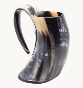 Mug en corne de buffle fait main, forme naturelle, thème animal sculpté, objet d'art de collection, artisanat buraq - Product Image 6