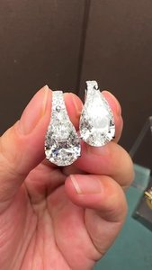 2+2CT Pear Shaped Lab Grown <b>Diamond</b> Drop <b>Earrings</b> | IGI Certified E VS <b>Diamond</b> <b>Dangle</b> <b>Earrings</b> | 14K White Gold Bridal Jewelry - Product Image 3