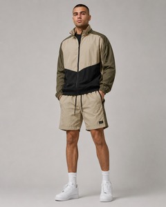 Ensemble court coupe-vent écologique imperméable d'été, léger, respirant, séchage rapide, en nylon, vêtements de sport, logo personnalisé, design 2-en-1 - Product Image 1