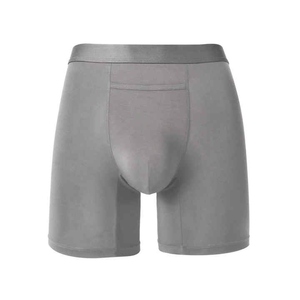 Men's Solid Color <b>Compression</b> Shorts Mid Waist Elastic Waist Breathable Knitted Spandex Cotton Casual <b>Underwear</b> - Product Image 2