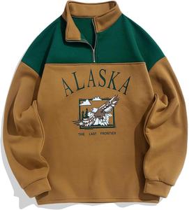 Sweat-shirt surdimensionné personnalisé à fermeture éclair avec capuche, unisexe, en coton tricoté de haute qualité, épais, brodé, pour l'automne - Product Image 1