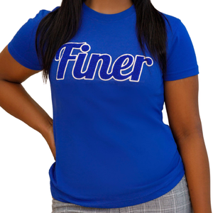 เสื้อยืดเชนิลสีน้ำเงิน Finer Zeta Phi Beta สำหรับผู้หญิง ปักลายตัวอักษรสมาคมพี่น้องกรีก เสื้อยืดลำลอง - Product Image 6