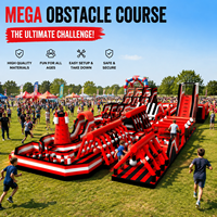 Parcours d'obstacles gonflable 5K de qualité commerciale, parcours de défi gonflable géant pour les locations d'événements et les festivals en plein air