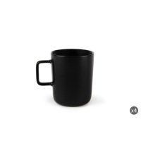Excelsa Tasses nordiques en céramique noir mat à motif solide 32 cl Lot de 4 Cadeau maison
