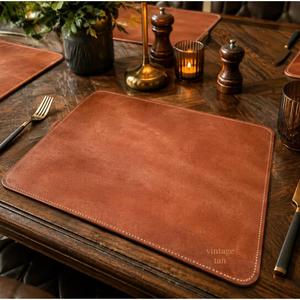 Sacs et étuis à usage spécial, dessous de plat en cuir véritable coloré, résistant à la chaleur, lavable, pour restaurant NPM-0009H - Product Image 6