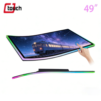 Monitor de pantalla táctil capacitiva LED J-curvo masivo de 49 pulgadas 4K para juegos/señalización publicitaria