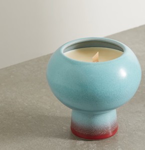 <b>Stacked</b> <b>Ring</b> Shape Ceramic Candle Vessel Thick Wall Heat Resistant Gloss Finish Modern Luxury Reusable Home Decor Holder - Product Image 5