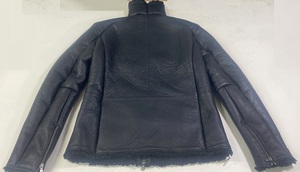 Veste bomber d'hiver pour homme en cuir d'agneau véritable, style vintage, respirante, écologique, avec doublure en fausse fourrure - Product Image 6