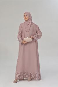 Abaya décontractée pour femmes musulmanes, grande taille, en polyester brodé, respirante, séchage rapide, légère, manches longues, longueur au sol - Product Image 2