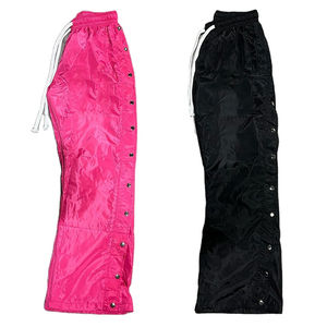 Pantalon de jogging décontracté unisexe en nylon, style streetwear, rayé, avec boutons, coupe évasée, pour femme, 2026, meilleure qualité, logo personnalisé - Product Image 2