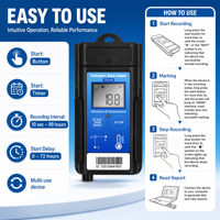 Tzone TDL06 OEM ODM Registrador de Temperatura USB de Alta Precisión para Cadena de Frío con Informe y Sensor de Vibración para Transporte