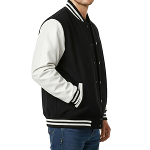 Chaqueta Varsity Personalizada al por Mayor para Hombre, Chaqueta Letterman de Lana con Mangas de Cuero, Chaqueta Bomber de Béisbol con Logotipo Bordado, OEM - Product Image 2