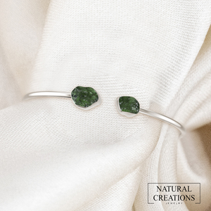 Premium 925 Sterling Silver Trendy Adjustable <b>Bracelet</b> Bangles Moldavite Rough Shape Twister <b>Bracelet</b> Gift Women - Product Image 5