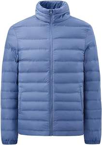 Vestes d'hiver en duvet noir uni avec logo personnalisé, manteau pour homme, veste matelassée, streetwear, veste matelassée légère en duvet - Product Image 2