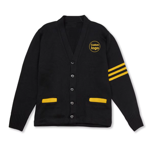 Cardigan en cachemire à col en V pour sororités, fraternités et universités avec logo brodé personnalisé - Product Image 4
