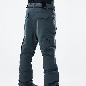 Men's Windproof Cargo Pants Elastic Waist Multiple Pockets Workwear Style Midweight Polyester Winter Outdoor Wear - Product Image 3