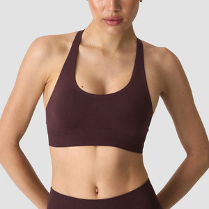 Sujetador deportivo ligero personalizado para mujer, diseño de espalda en Y, con relleno push-up, acanalado, elástico, para entrenamiento y uso en verano. - Product Image 1
