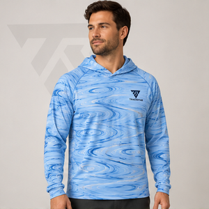 Sudadera de Pesca con Estampado de Remolinos de Agua Personalizada, Unisex, Manga Larga, con Capucha, UPF 50, Secado Rápido, Camisa de Pesca Sublimada - Product Image 4