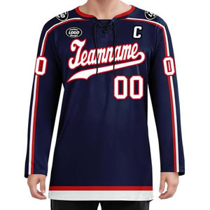 Wholesale Custom 100% Polyester Sublimation Printed Hockey Jersey Pakistan OEM Supplier Export USA Buyers Team Ice Hockey - Product Image 2