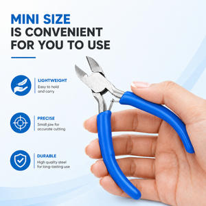 Pince coupante de précision à manche bleu pour micro-coupeurs, outil de coupe à plat pour la fabrication de bijoux, la perlage et la coupe de fils souples - Product Image 2
