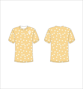 เสื้อยืดผู้ชายลายจุด แขนสั้น คอกลม สไตล์ลำลอง พิมพ์ลาย ทรงปกติ ผ้าถัก โลโก้สีขาวด้านหน้า - Product Image 1