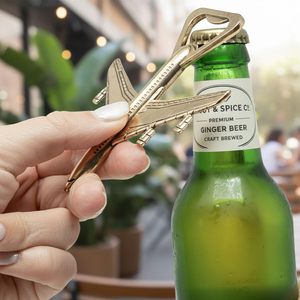 Llavero metálico con forma de avión y abridor de botellas de cerveza para coche y bicicleta, llavero multiusos con forma de avión para amantes de los viajes - Product Image 6