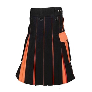 Kilt utilitaire en tartan personnalisé pour homme avec sangles en cuir hybride, prix d'usine, service OEM disponible - Product Image 3