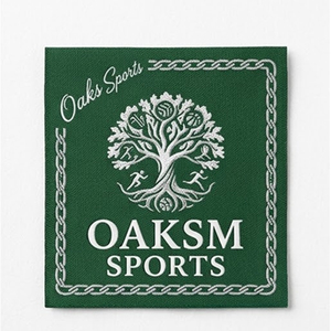 Écusson carré en tissu brodé Oaksm Sports avec logo arbre pour vêtements - Product Image 3