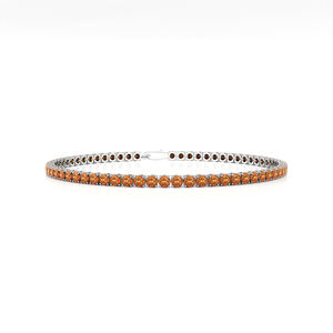 Bracelet tennis en citrine naturelle fait main, or pur 14K 18K, bijoux fins personnalisés faits à la main, bracelet tennis unisexe OEM - Product Image 2