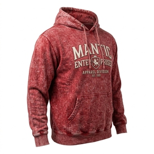 Sweat-shirts à capuche pour hommes, style vintage délavé, logo personnalisé, grandes tailles, effet délavé à l'acide - Product Image 2