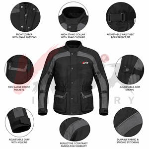 Vêtements de sport haut de gamme imperméables, respirants, coupe-vent, veste de moto avec impression réfléchissante, 5 protections |   Hiver - Product Image 3