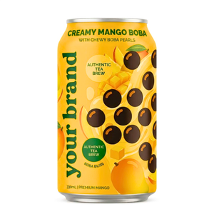 Chocolate <b>Boba</b> Tea Drink Chilled <b>Bubble</b> Tea canned beverage with chewy tapioca pearls custom brand label - Product Image 2