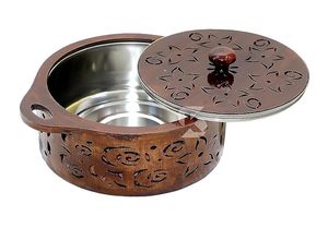 Boîte à casserole en bois pour roti, boîte de rangement isolée pour chapati, pour la cuisine et la salle à manger - Product Image 4